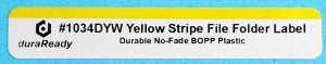 1034DYW 9/16 x 3-7/16" Yellow Stripe BOPP plastic File Label